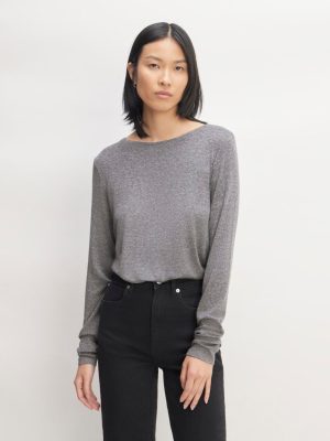 The Long-Sleeve Tee in Butterluxe | Heather Charcoal