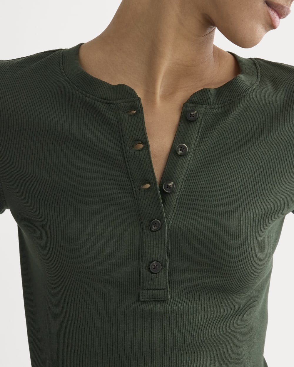 The Luxe Rib Henley | Dark Forest - Image 4