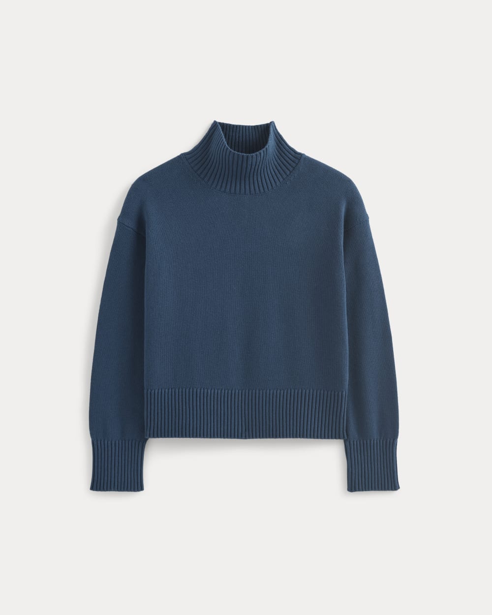 The Boxy Turtleneck in Everyday Cotton | Deep Lazuli Blue - Image 2