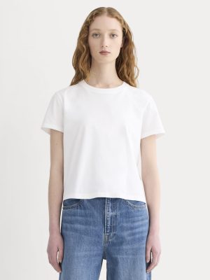 The Box-Cut Tee in Essential Cotton | White | No Pocket