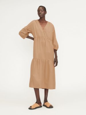 The Poplin Tiered Dress | Caramel