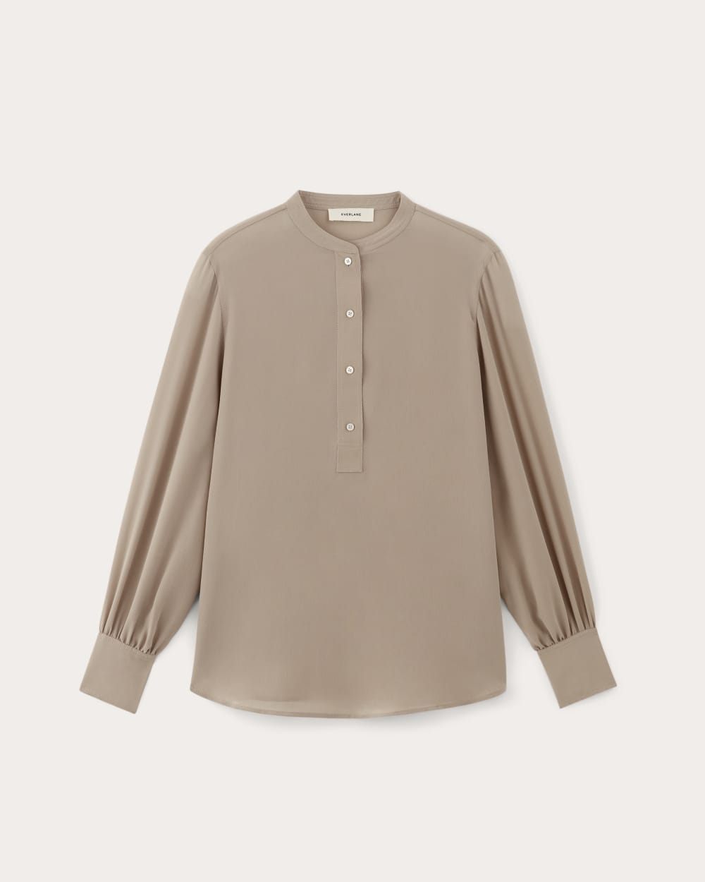 The Henley Shirt in Washable Silk | Burnt Sugar - Image 2