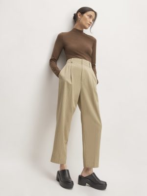 The Draper Tapered Pant in Buttersmooth | Cornstalk / Black