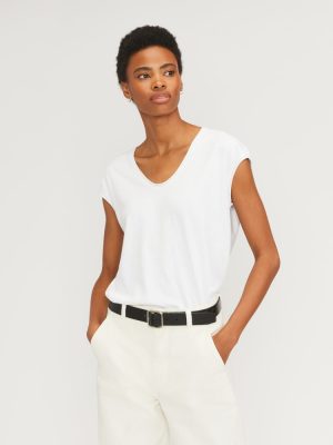 The Hemp Scoop-Neck Muscle Tee | White