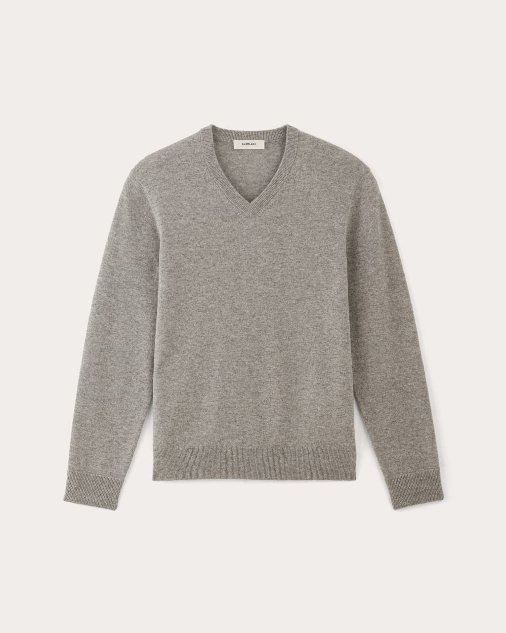 The Cashmere V-Neck Sweater | Light Heather Grey - Image 2