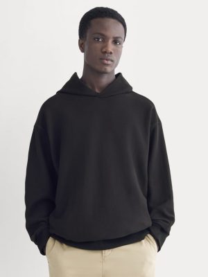 Twill Terry Jacquard Hoodie | Black