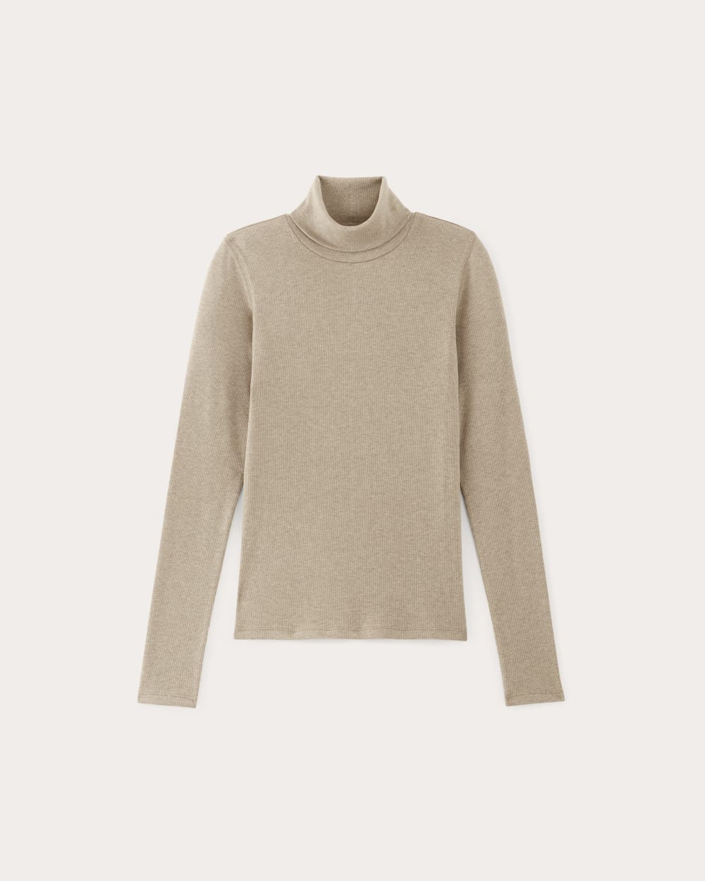 The Luxe Rib Turtleneck | Heathered Tan - Image 2