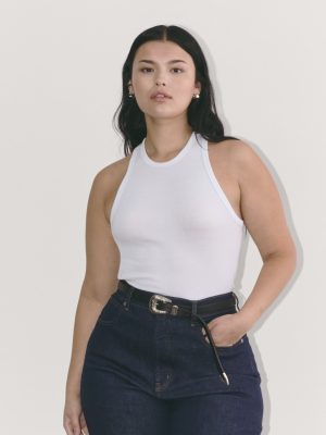 The Luxe Rib Racerback Tank | White
