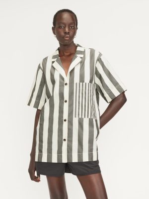 The Poplin Shirt | Bone / Black