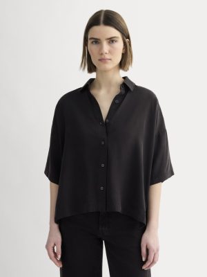 The Short-Sleeve Square Shirt in Butterlite | Black