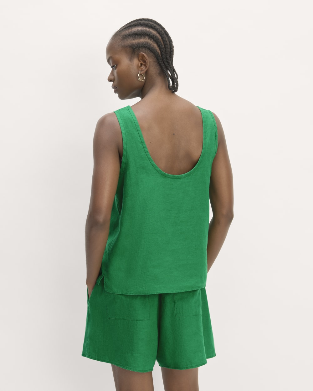 The Scoop Tank in Linen | Grass Green - Image 6