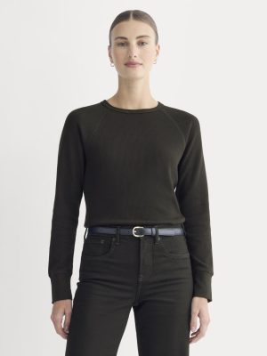 Slim-Fit Crew in Cozy Waffle | Black