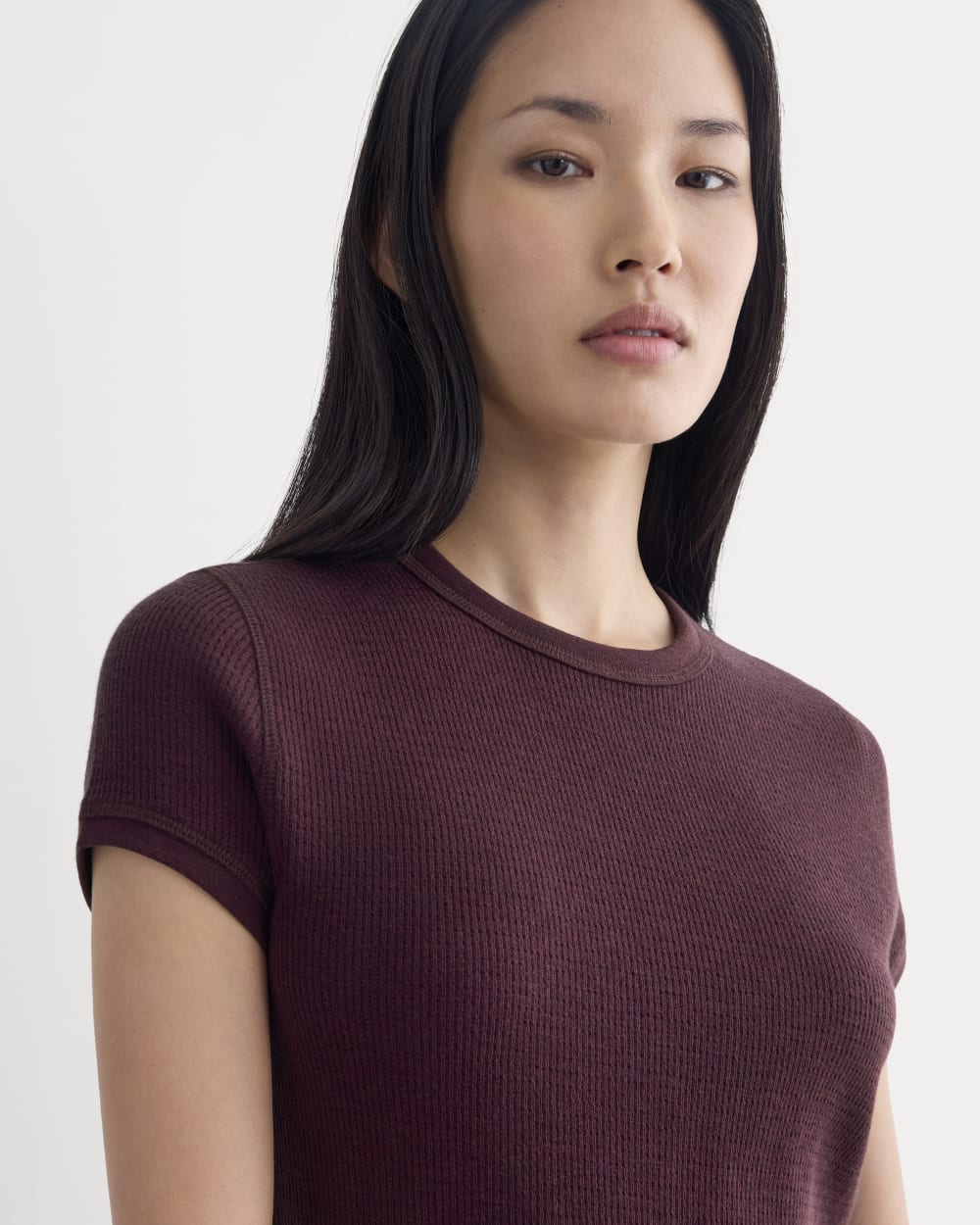 Shrunken Tee in Cozy Waffle | Heathered Port Royale - Image 4