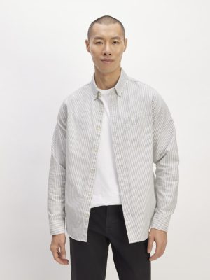 The Classic Oxford Shirt | Charcoal / White | Tall