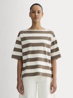 The Mariner Oversized Tee | Deep Taupe / Bone