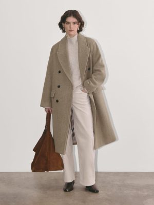 The Double-Breasted Coat in Wool | Heather Taupe