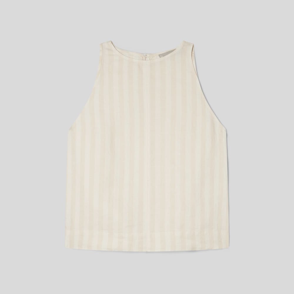 The Linen High-Neck Tank | Brazilian Sand / Canvas Tan - Image 2