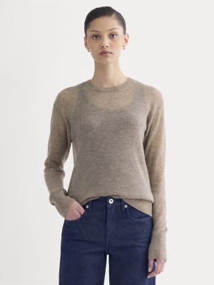 The Air Alpaca? Relaxed Crew Top | Heathered Chocolate Chip