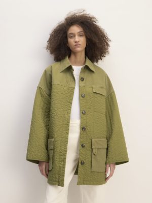 The Everlane x Marques' Almeida Canvas Patchwork Jacket | Moss Green