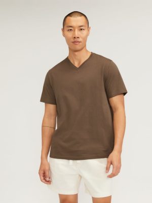 The Essential Organic V-Neck Tee | Cocoa