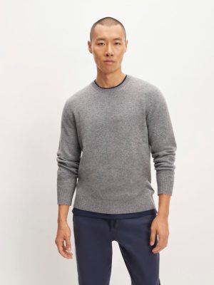 The Premium Merino Crew Neck Sweater | Heathered Mid-Grey