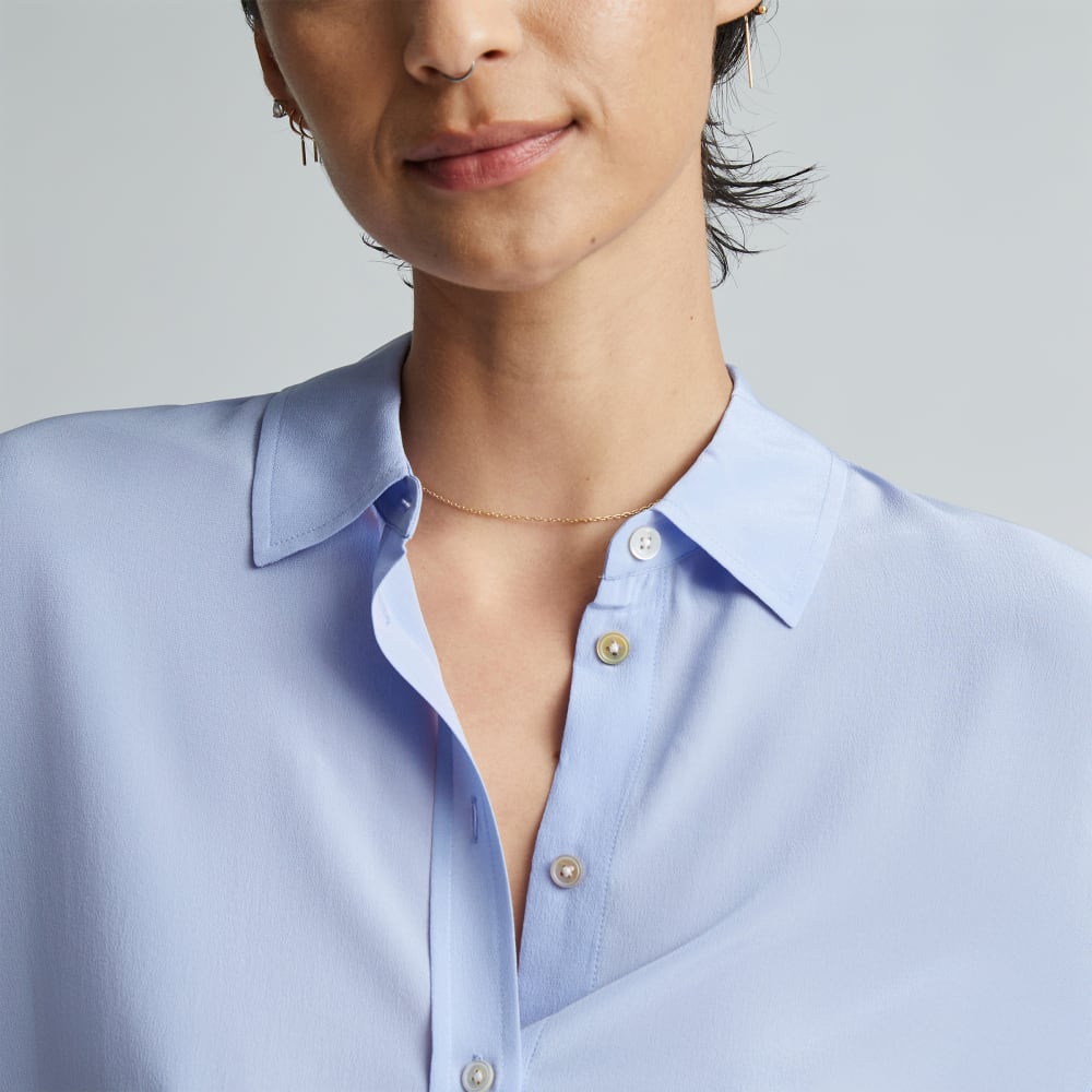 The Must-Have Shirt in Washable Silk | Periwinkle - Image 4