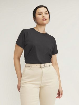 The Box-Cut Tee in Essential Cotton | Vintage Black | No Pocket