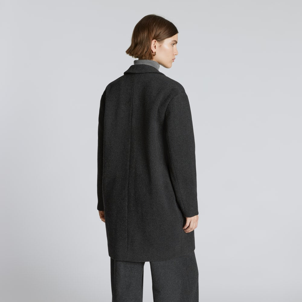 The Italian ReWool? Cocoon Coat | Heathered Black - Image 3