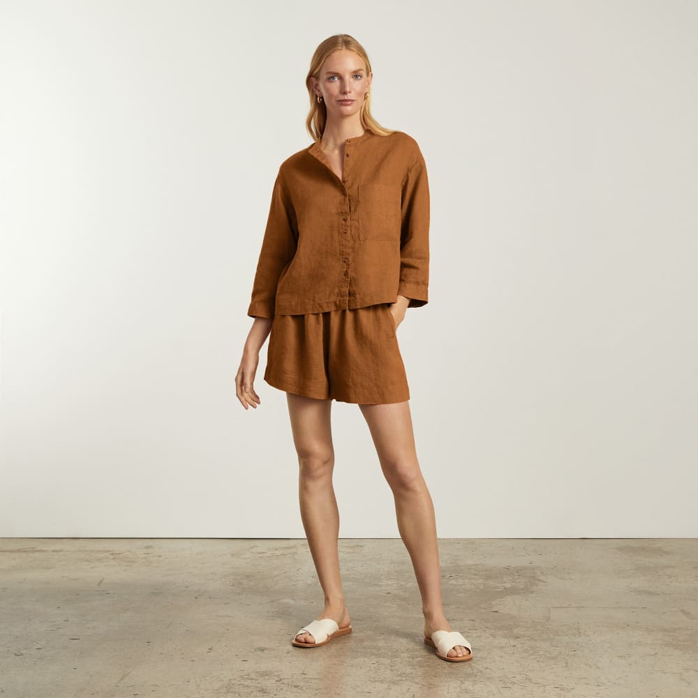The Linen Billow Blouse | Tawny Brown - Image 5