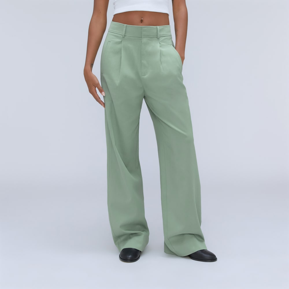 The Draper Pleated Pant in Buttersmooth | Lily Pad | 32 Inseam