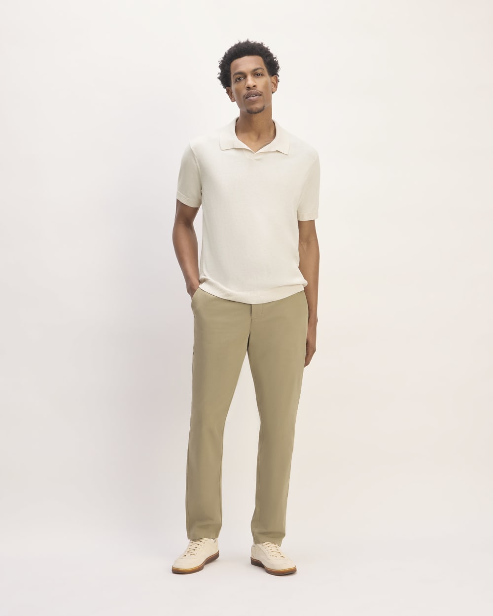 The No-Sweat Polo | Heathered Canvas - Image 3