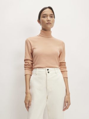 The Luxe Rib Turtleneck | Blush Pink