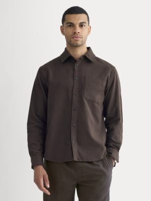 Brushed Flannel Shirt | Dark Chocolate