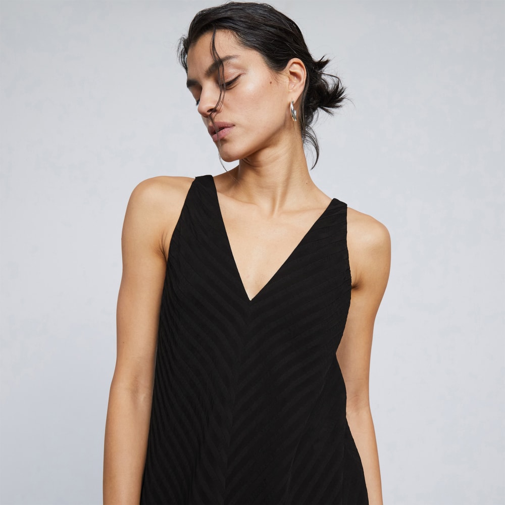 The City Stripe Midi Dress | Black - Image 4