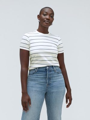 The Organic Cotton Crew Tee |  Navy / White