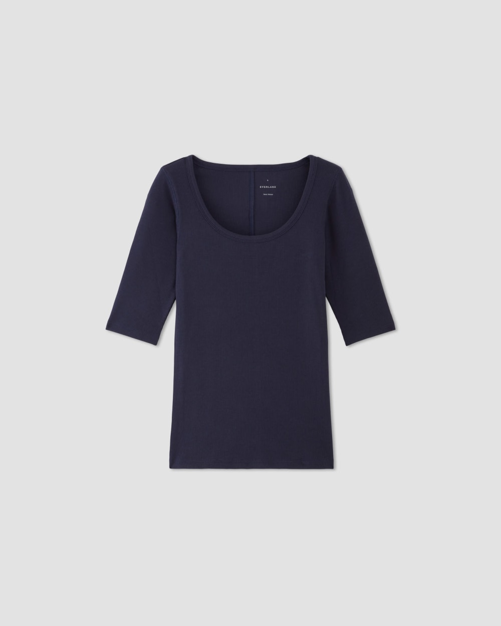 The Luxe Rib Scoop-Neck Tee | Navy - Image 2