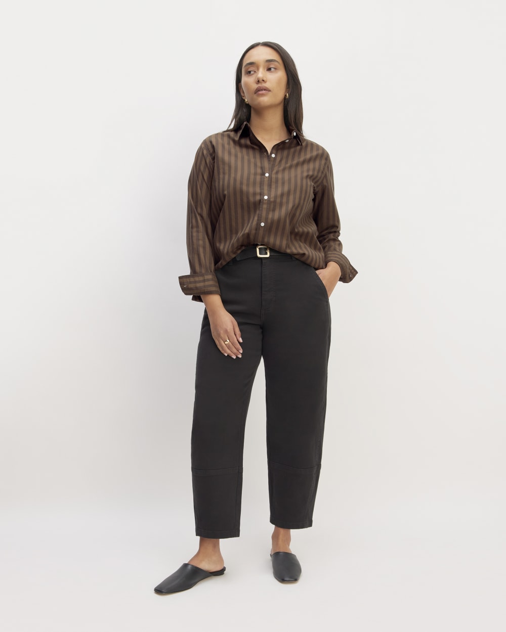 The Must-Have Shirt in Silky Cotton | Cocoa / Black - Image 3