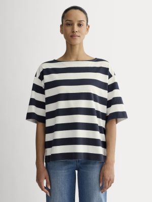 The Mariner Oversized Tee | Navy / Bone