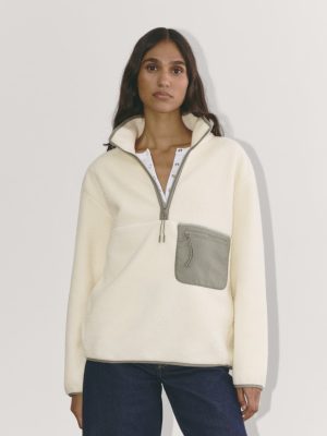 The ReNew Fleece Oversized Half-Zip | Heathered Oat