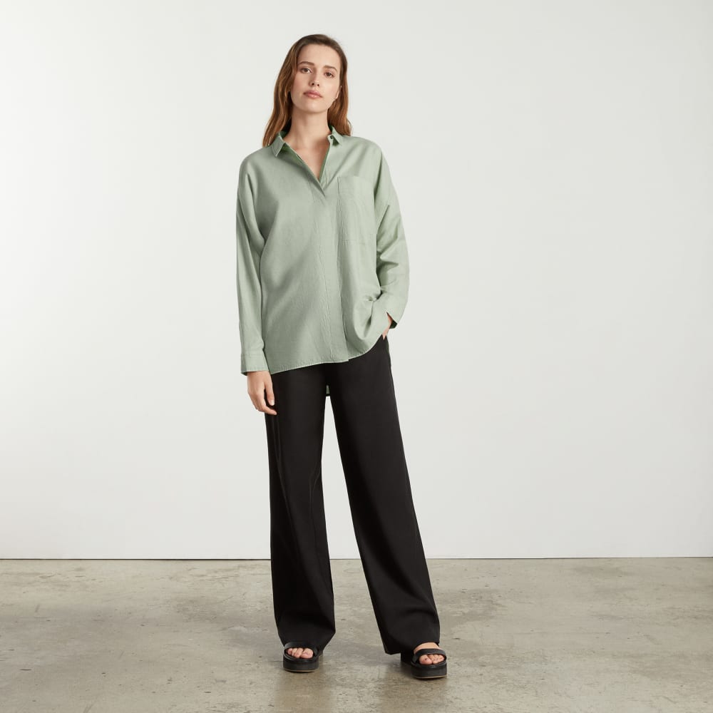The Oversized Silky Cotton Shirt | Laurel - Image 4