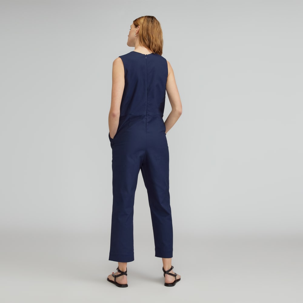 The Structured Cotton Jumpsuit | Navy - Image 3