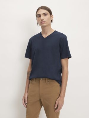 The Organic Cotton V-Neck Tee | Deep Navy