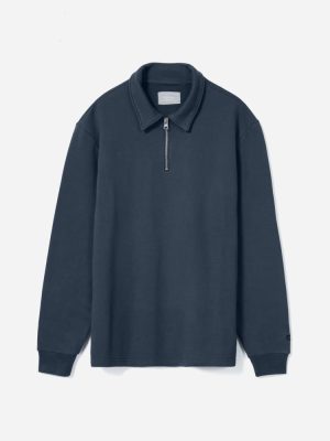 The Track Quarter-Zip Sweatshirt | Kingfisher Blue