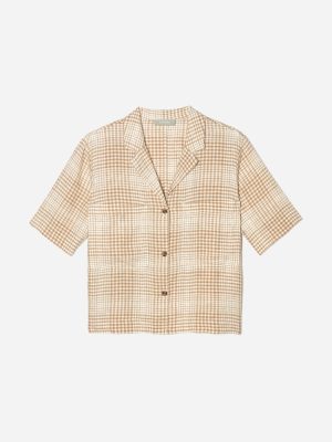 The Linen Workwear Shirt | Iced Coffee Grid