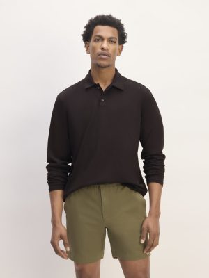 The Premium Weight Long-Sleeve Polo | Black