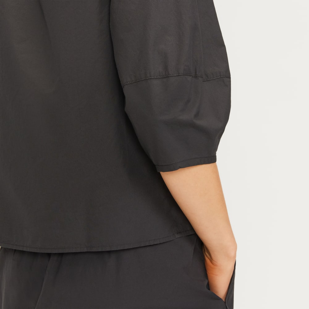 The Poplin Scoop-Neck Top | Black - Image 5