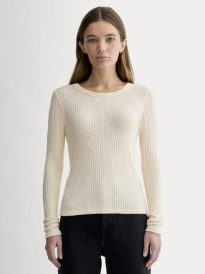 The Cozy Rib Long-Sleeve Tee | Bone