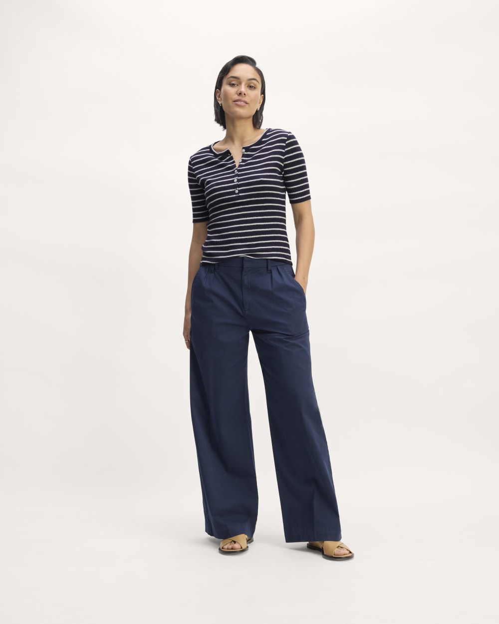 The Vintage Rib Henley | Navy / Bone - Image 3