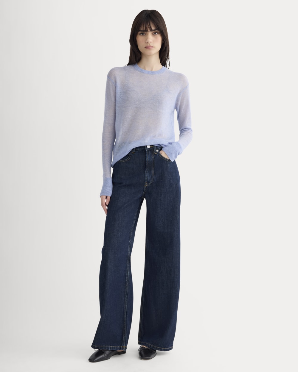 The Air Alpaca??Relaxed Crew Top | Soft Blue - Image 3