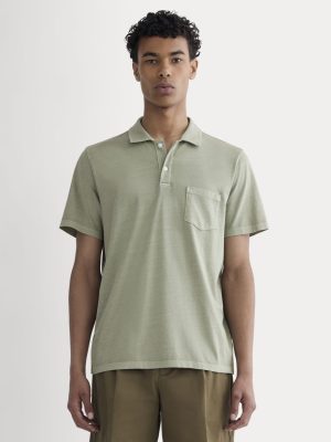 The Essential Organic Garment-Dyed Polo | Seagrass